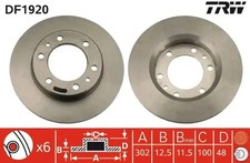 2x Brake disc solid DF1920 TRW