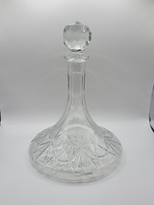 Crystal Cut Ships Decanter
