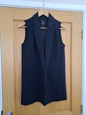 Next Size 10 Longline Navy Waistcoat