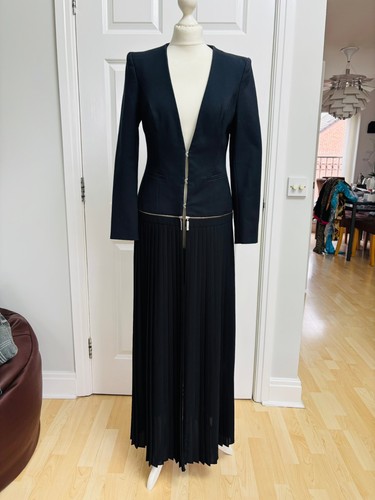 Black pleated dress jacket - black,
