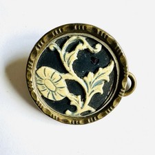 Antique Victorian Art Nouveau Ivoroid Floral Button 28mm