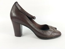 Aerosoles Brown Leather High Heel Open Toe Ankle Strap Shoes Uk 7.5