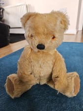 Chad Valley Hygienic Toy Teddy Bear Vintage 1950s Jointed Limbs Soft Hair Pile