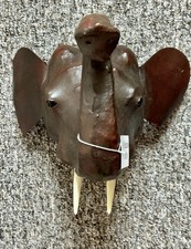 Decorative Elephant Head Sculpture Wall Hanging faux Leather effect BNWT
