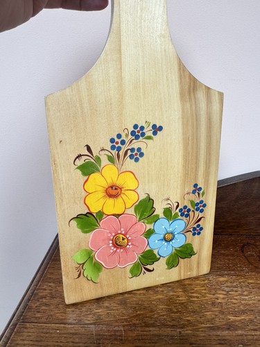 Vintage hand painted wooden - painted,