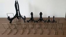 21 x Plate Stands, Table display. Metal & Plastic Frames. Used. 7.5cm-27.5cm.