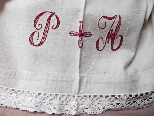 Vtg antique monogram french - vtg,