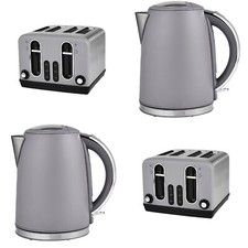 Light Grey kettle Fast Boil 3kw & 4 slice toaster set Matt Finish FREE DELIVER