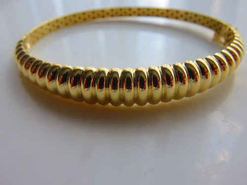 Gold straight chunky bangle - gold,
