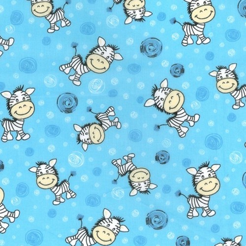 Zebras blue polycotton for - polycotton,
