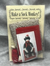 NEW American Folk Red Heel Socks DIY Kit - Make Sock Monkey Toys B9