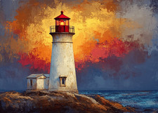 Lighthouse Seascape Canvas