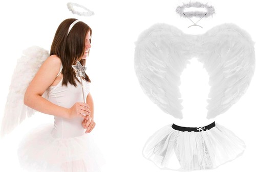 Adult white angel fairy - fairy, halo
