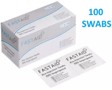 100 Fastaid - Pre Injection IPA Alcohol Swabs - Antiseptic Wipes 70% Isopropyll