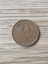 1953 South African 1/4 Penny coin.