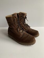 Panama Jack sheepskin boots EU 38 UK 5 brown suede biker fur lined ankle