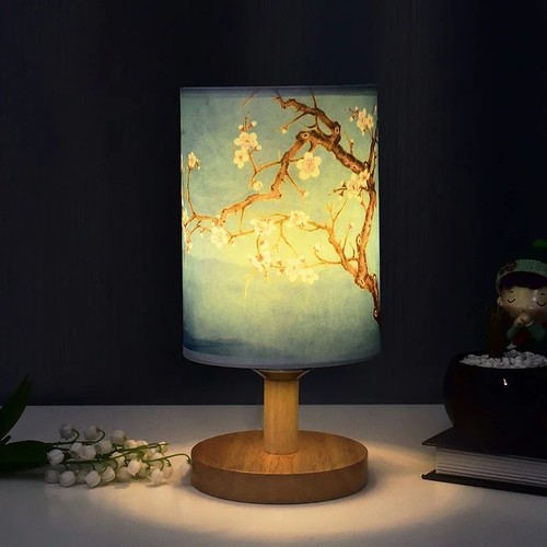 Led dimmable table lamp fabric - led,