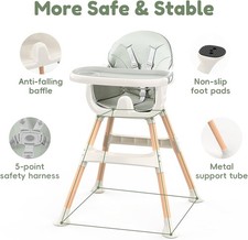 Highchairs Baby High Chair, Convertible 4-in-1 High Chair Portable High Chairs f