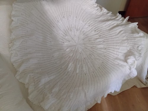 Hand crochet baby shawl - hand,