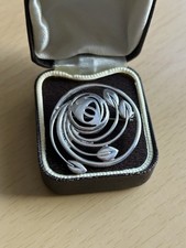 Vintage 925 Silver  Large Round  Mackintosh  Design Brooch / Signed