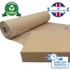 STRONG 100% RECYCLED BROWN KRAFT WRAPPING PAPER ROLLS 90gsm PACKING PACKAGING