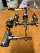 Vintage Triple Hole Hot & Cold Brass Sink Taps and pop up waste for Restoration