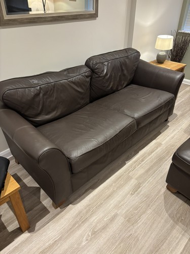 Brown leather abbey - brown,