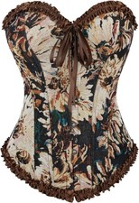 Women's Plus Size Sexy Bridal Lingerie Bustier Corset Top with G-String - High