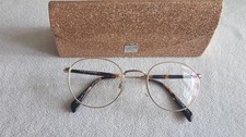 Kylie Minogue gold / brown tort round glasses frames. Please Stay. With case.