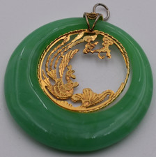 Green Jadeite Jade with Gold