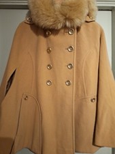 Laura Ashley Vintage Wool Mix Cloak Cape With Hood Vgc