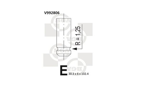 Bga v992806 intake valve - intake, fits