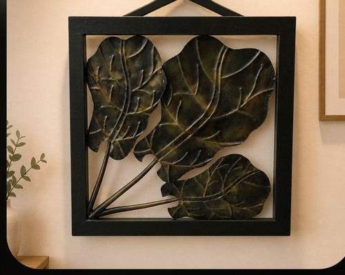 Large metal leaf wall - large, 3d