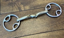 5” Trans Angles Lozenge Wilkie Stainless Steel Snaffle Bit Brass Alloy Mouth