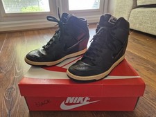 WOMENS NIKE DUNK SKY HIGH TRAINERS USED BLACK SIZE 6