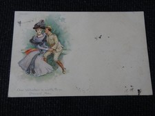Artist Drawn Hand Coloured Comic Greetings Postcard Fowlmere Royston PM - 110741