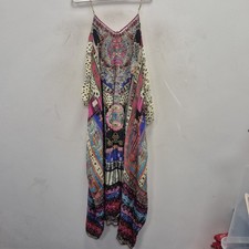 Camilla Franks About A Girl Shoestring Strap Long Maxi Silk Kaftan One Size