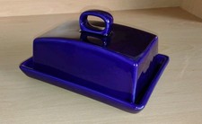 Cobalt Blue Ceramic Butter Dish (Approx 6.5"x5"x3.5") Handwash Only