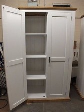 SHABBY PAINTED 2 DOOR WARDROBE WITH SHELVING RUSTIC BESPOKE SIZES & COLOURS