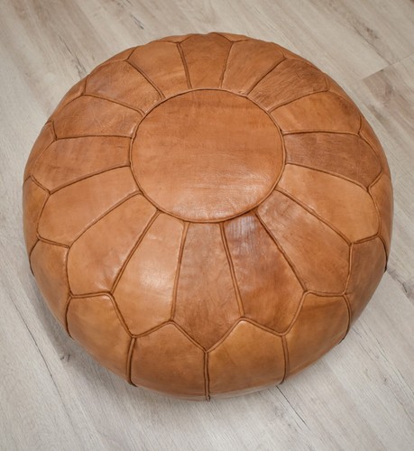 Scandinavian leather pouffe - scandinavian,