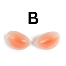 Silicone Bra Self Stick Invisible Push Up Strapless Backless Natural Skin Colour