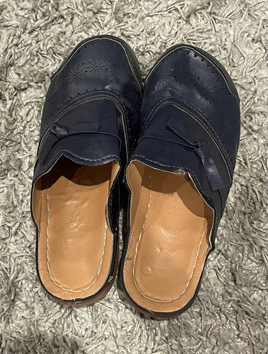 Women navy leather slip - women’s,
