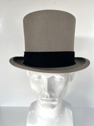 Vintage grey felt top hat - vintage,