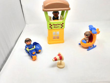 Early Learning Centre ELC Happyland Airport with Helicopter, Motorbike &Figures