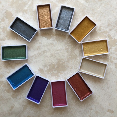 Metallic watercolour paint set - metallic,