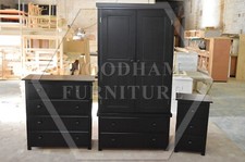 HANDMADE SHAKER 3 PIECE BEDROM SET IN BLACK (NOT FLATPACKED)