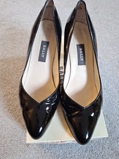 Bally Ladies Black Patent High Heeled Court Shoes Good Used Condition 