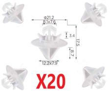 20X Side Body Moulding Strip Trim Clips for Peugeot Expert, Traveller