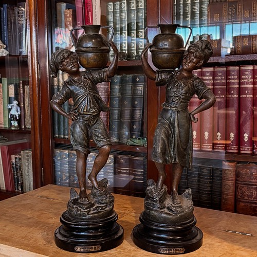 Pair antique french bronzed - antique,