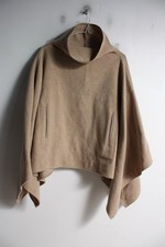 Vintage Next 90's Smock Poncho Roll Neck Beige - Wool Cashmere - Freesize  (L62)